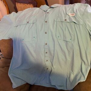 Mens Magellan Outdoors Fish Gear Lightweight Green White Relaxed Fit Shirt 4XL